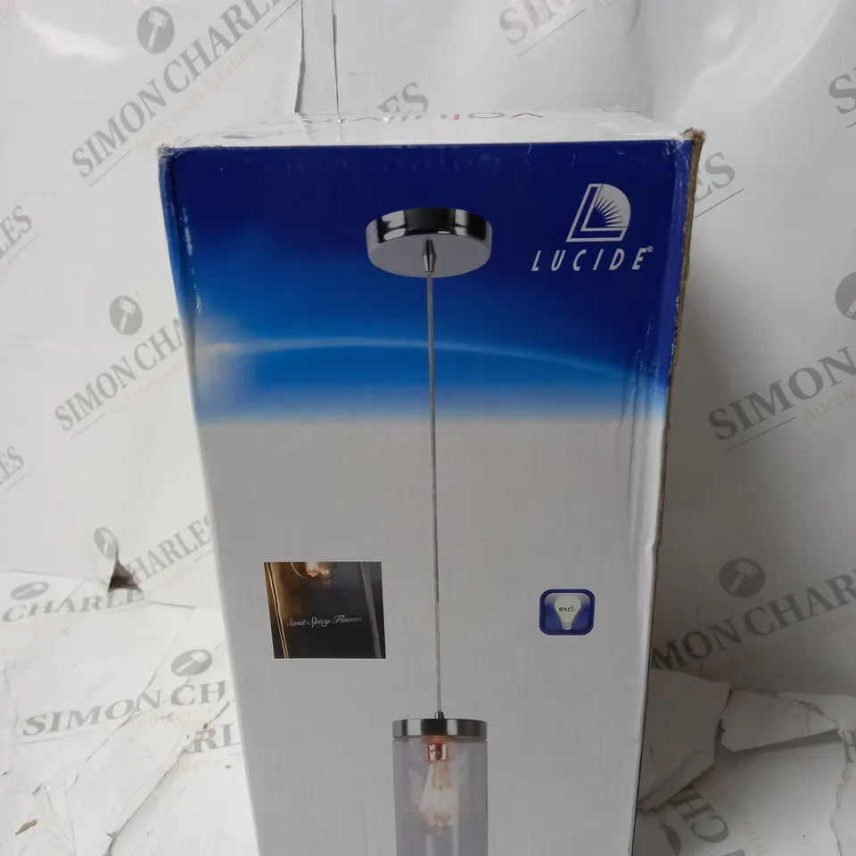 LUCIDE EPICE 1 LIGHT CYLINDER CEILING LIGHT PENDANT CHROME 