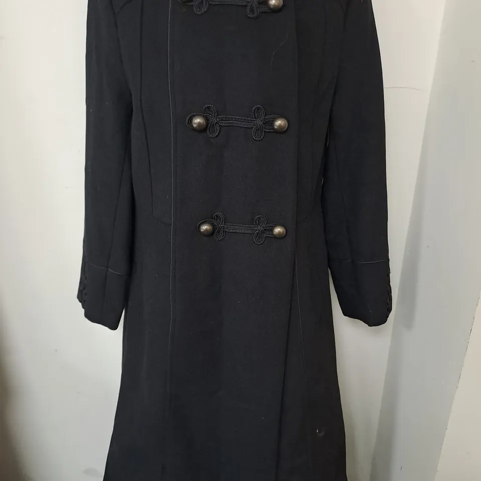 MONSOON BLACK MILITARY COAT - UK 14