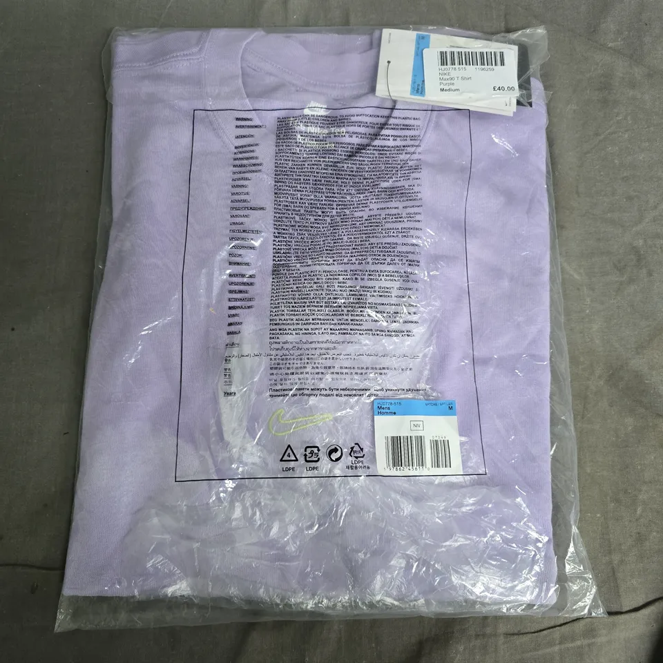 BAGGED NIKE MAX90 T-SHIRT IN PURPLE - MEDIUM