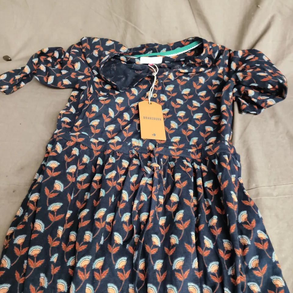 BRAKEBURN GRACE DRESS - NAVY, UK 10