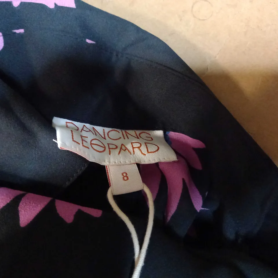 DANCING LEOPARD PINK/BLACK FLORAL BLOUSE - SIZE 8