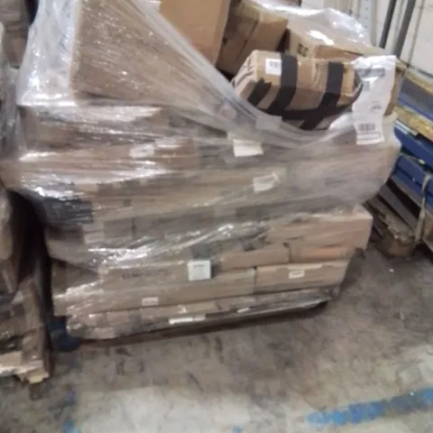 PALLET OF ASSORTED HOUSEHOLD GOODS AND PRODUCTS TO INCLUDE;TRASH CAN,DRAWER DRESSER,PET CAGE