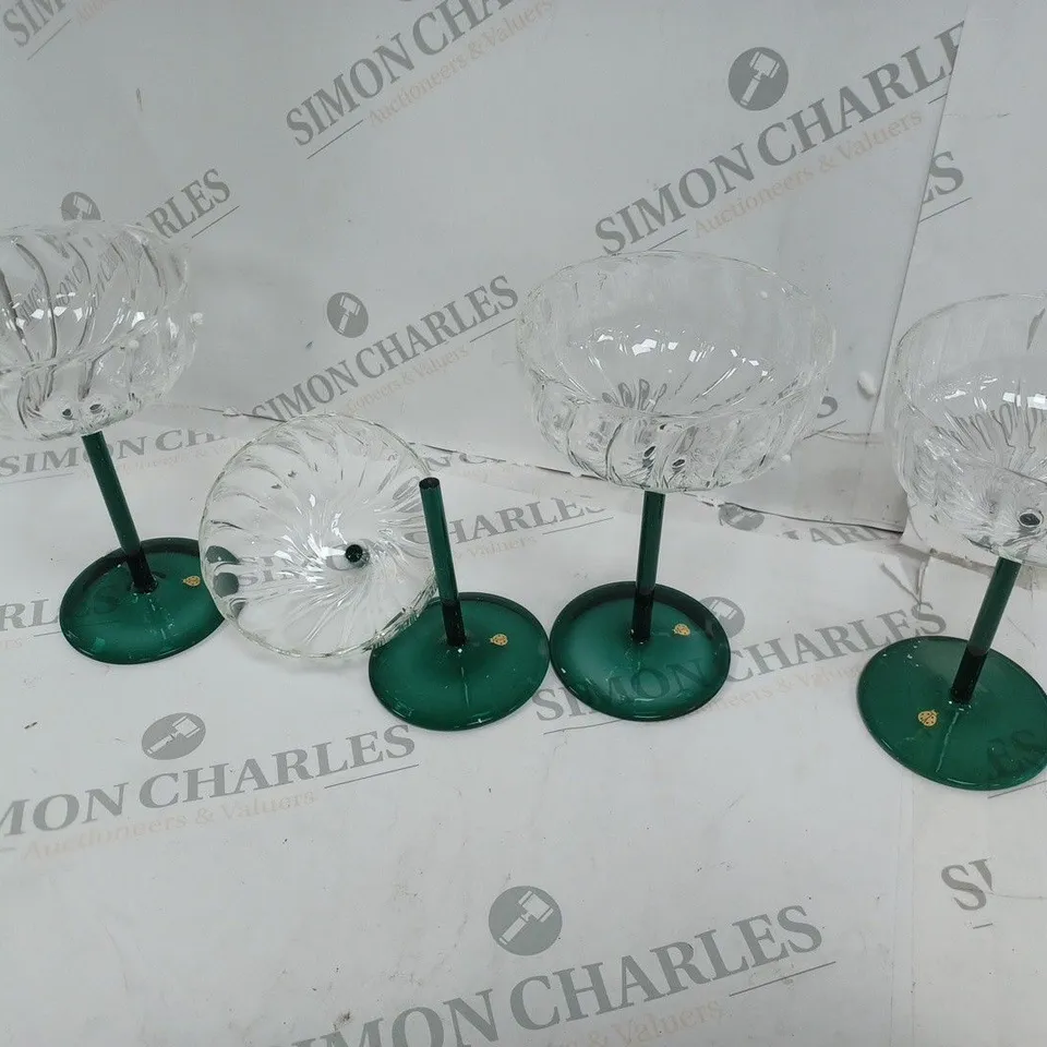 BOXED OUTLET BUNDLEBERRY BY AMANDA HOLDEN SET OF 4 FLUTED COUP GLASSES