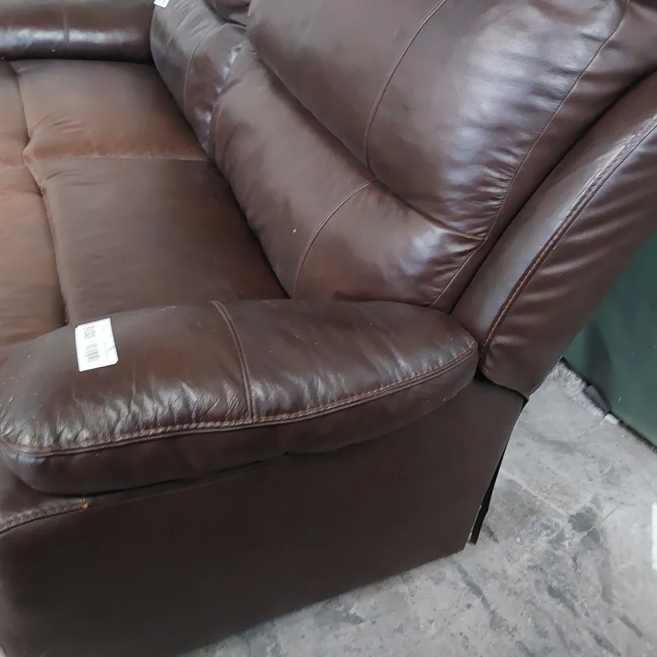 DESIGNER TIVOLI THREE SEATER SOFA BROWN LEATHER 