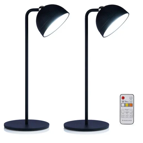 SIMPLI SET OF 2 INDOOR & OUTDOOR 4IN1 LAMPS SITH REMOTE BLACK