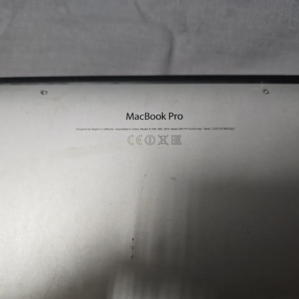 APPLE MACBOOK PRO 15-INCH A1398 ALUMINUM LAPTOP – SILVER