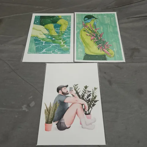 DIOGO PAIXAO LOT OF 3 ASSORTED ART PRINTS