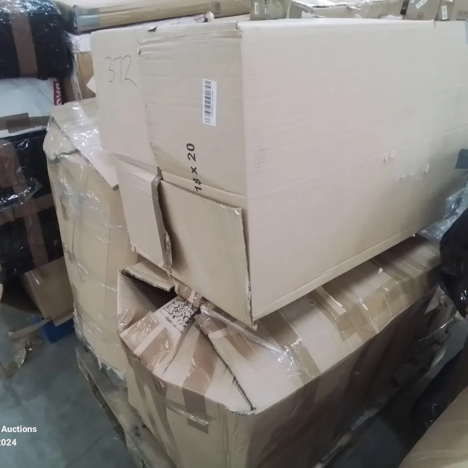 PALLET CONTAINING VARIOUS INCOMPLETE BOXED FURNITURE PARTS AND OTHER HOUSEHOLD ITEMS ETC.