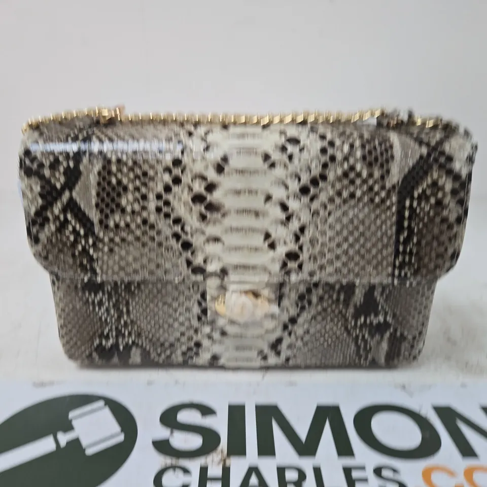 BOXED LA MAREY FAUX SNAKESKIN SHOULDER BAG