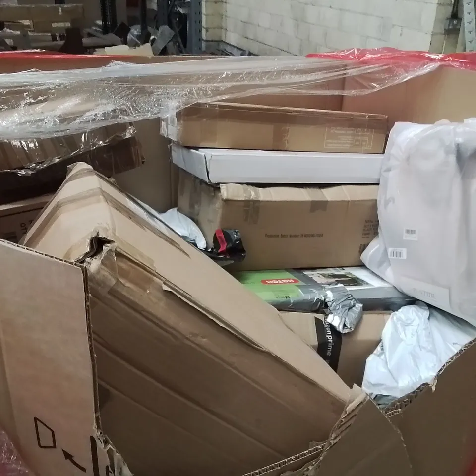 PALLET OF ASSORTED HOUSEHOLD GOODS AND PRODUCTS TO INCLUDE;CEILING LIGHT,BED RAIL 