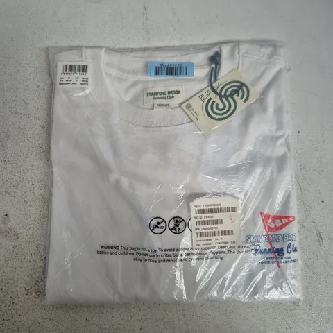 BAGGED STAMFORD BROOK RUNNING CLUB TEE IN WHITE - UK MEDIUM