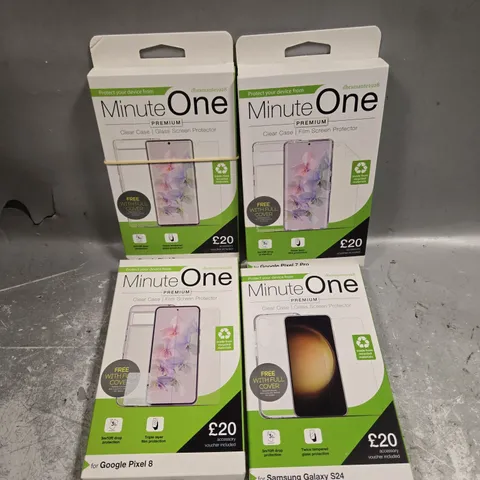 APPROXIMATELY 50 ASSORTED MINUTE ONE SCREEN PROTECTORS FOR VARIOUS SMARTPHONE MODELS