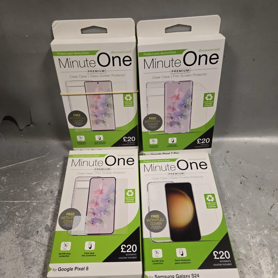 APPROXIMATELY 50 ASSORTED MINUTE ONE SCREEN PROTECTORS FOR VARIOUS SMARTPHONE MODELS 