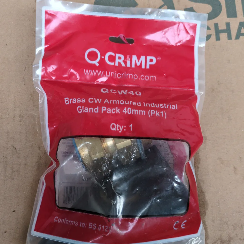 Q-CRIMP BRASS CW ARMOURED INDUSTRIAL GLAND PACK 40MM - QCW40