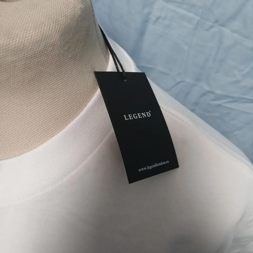 LEGEND LONDON PREMIUM BASIC T-SHIRT – WHITE, UK SIZE L