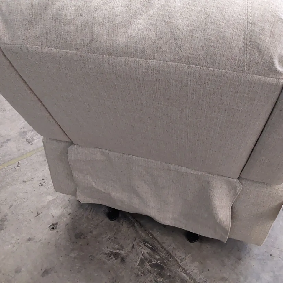 DESIGNER MANUAL RECLINING ROCKING EASY CHAIR BEIGE FABRIC 