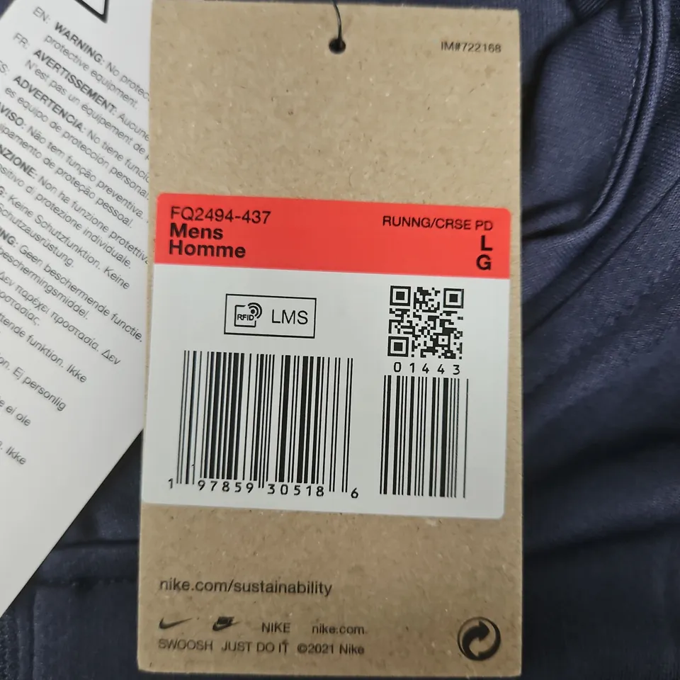 NIKE MEN'S RUNNING ZIP JACKET – SIZE LARGE – NAVY 