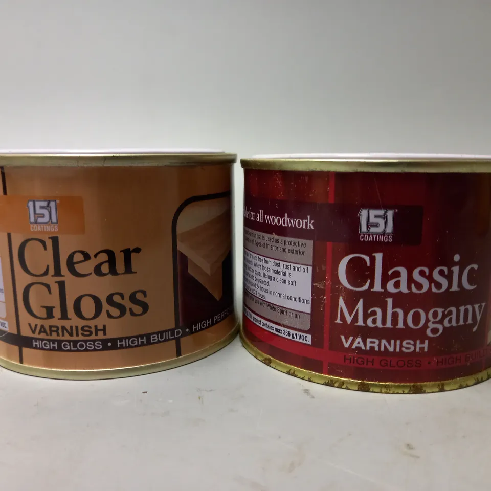 BOX OF APPROX 25 VARNISHES TO INCLUDE - 151 CLEAR GLOSS - CLASSIC MANOGANY 