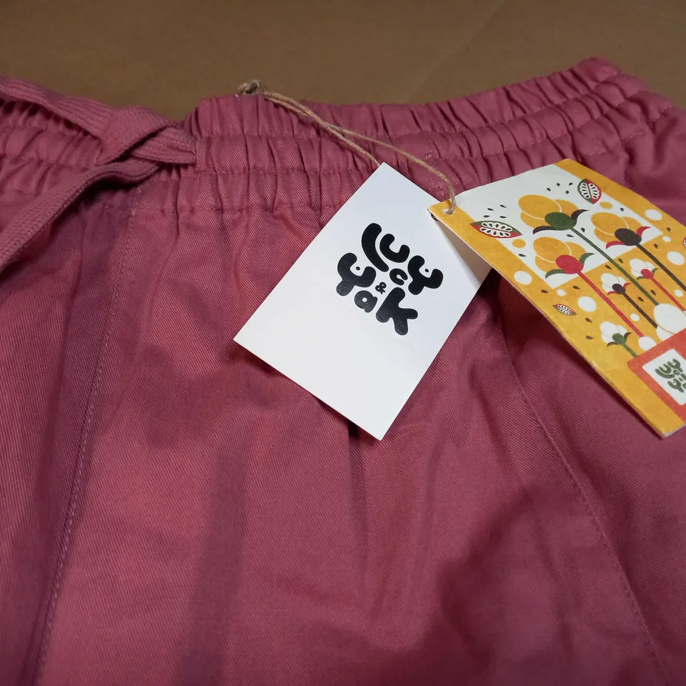 LUCY YAK DUSKY PINK ORGANIC COTTON SHORTS - MEDIUM