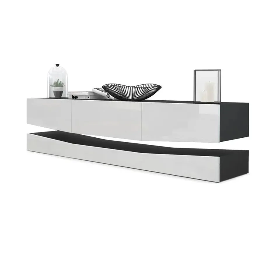 BOXED ALLEGRO TV STAND FOR UP TO 78" TVS IN WHITE - 2 BOXES