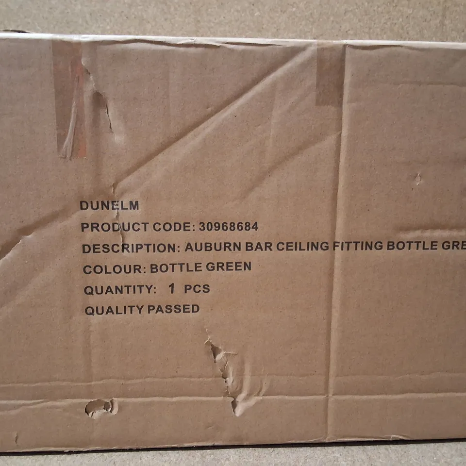 BOXED DUNELM AUBURN BAR CEILING FITTING – BOTTLE GREEN (PRODUCT CODE: 30968684)