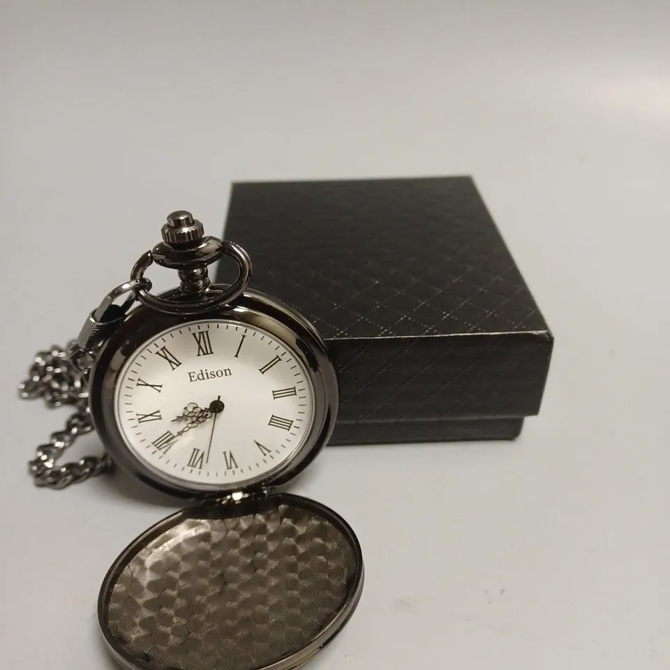 MENS EDISON POCKET WATCH WITH CHAIN