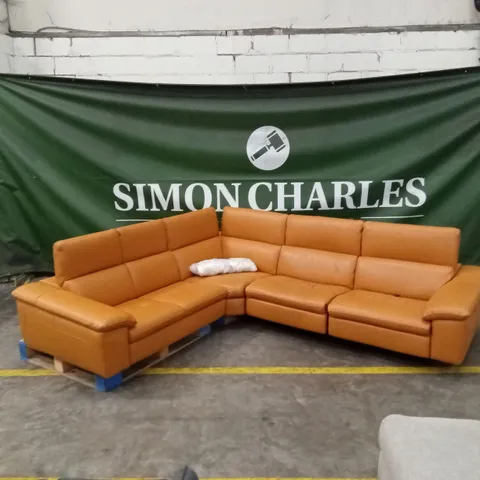 QUALITY DESIGNER ITALIAN MADE MARTINE LEATHER ELECTRIC RECLINING CORNER SOFA