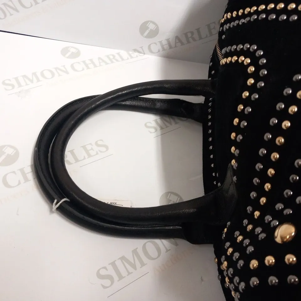 YVES SAINT LAURENT BLACK EASY ROCK STUDING BAG