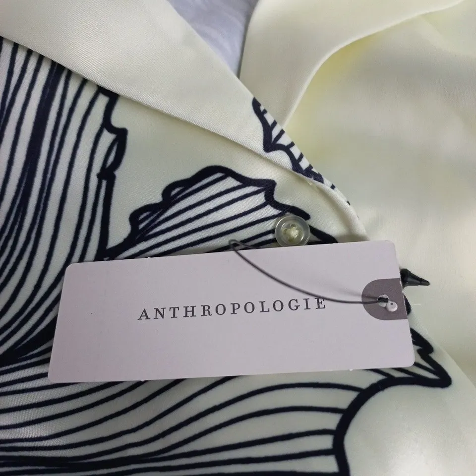 ANTHROPOLOGIE WOMEN'S FLORAL PRINT SHIRT - LONG SLEEVE, BUTTON FRONT, SIZE M