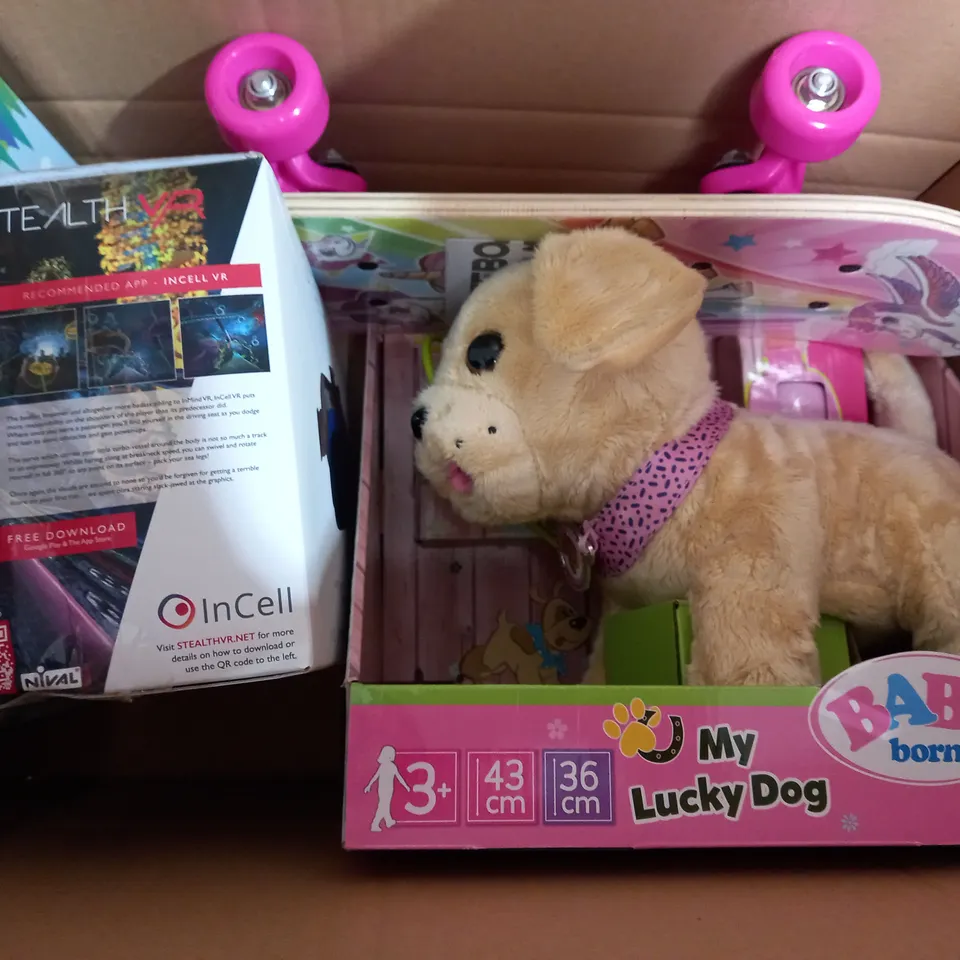 BOX OF APPROX 8 ASSORTED TOYS TO INCLUDE - RANGER ROVER SPORT - KINETIC SAND - LEGO NINJAGO EVO CAR ETC