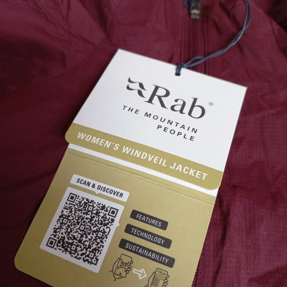 RAB WOMEN'S WINDVEIL JACKET – DEEP HEATHER/GRAPHENE, UK 12