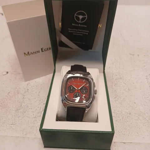 MANN EGERTON GLIDER STEEL RED WATCH – BOXED