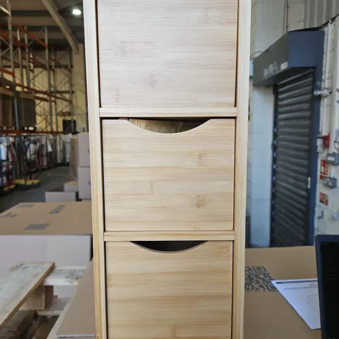 3 draw bamboo bathroom storage unit 