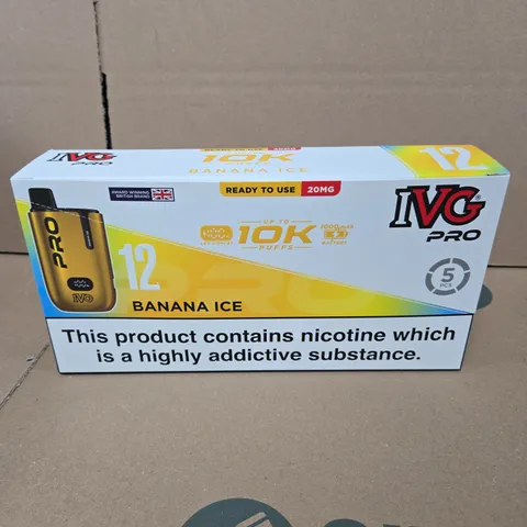 IVG PRO RECHARGEABLE VAPE 5 PACK - BANANA ICE