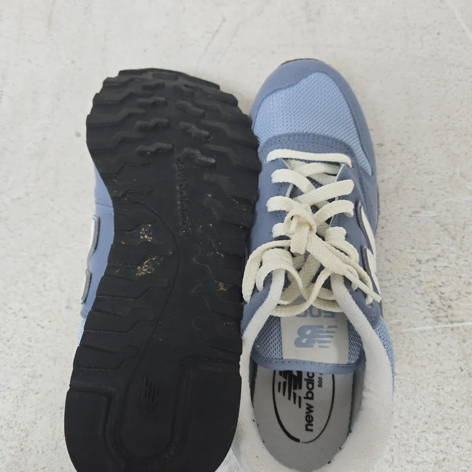 NEW BALANCE LIGHT BLUE SUEDE TRAINERS - 6.5