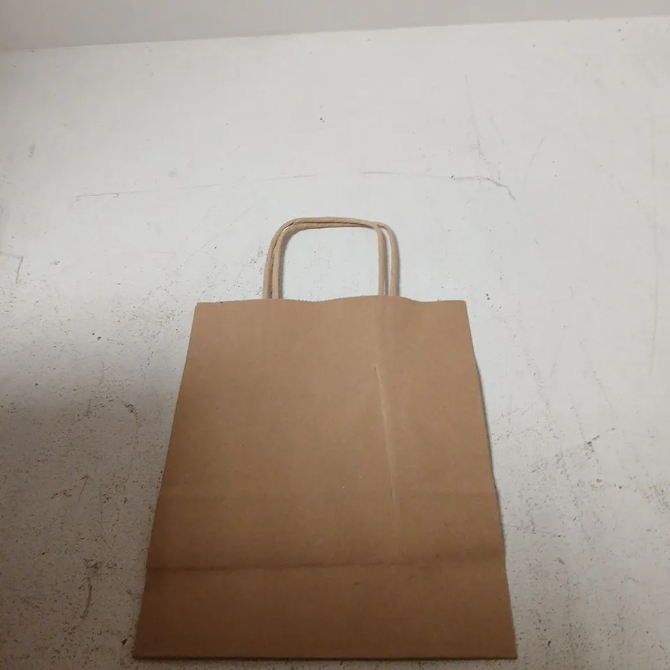 BROWN KRAFT PAPER GIFT BAGS WITH TWISTED HANDLES – PACK (SHOP FITTINGS) - BOX OF APPROXIMATELY 150