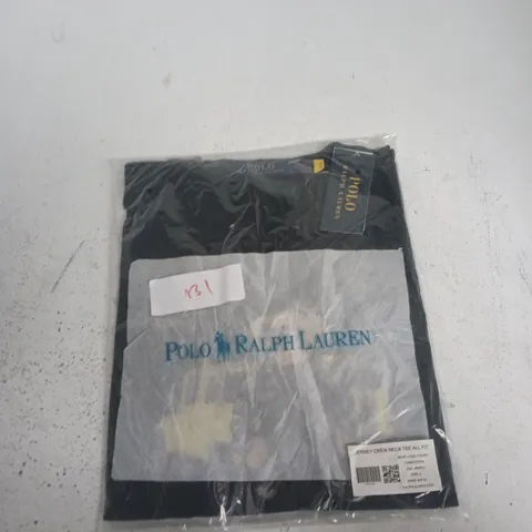 POLO RALPH LAUREN JERSEY CREW NECK TEE – BEAR LOGO T‑SHIRT, SIZE L, NEW WITH TAGS
