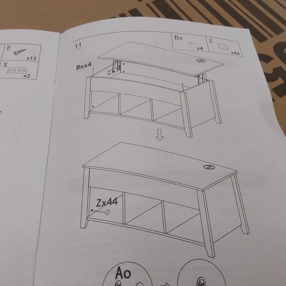 BOXED ELEVATOR COFFEE TABLE - BROWN 