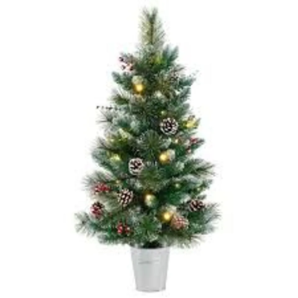 BOXED PRE-LIT ARTIFICIAL CHRISTMAS TREE WITH 453 PVC AND 230 WARM WHITE LED LIGHTS