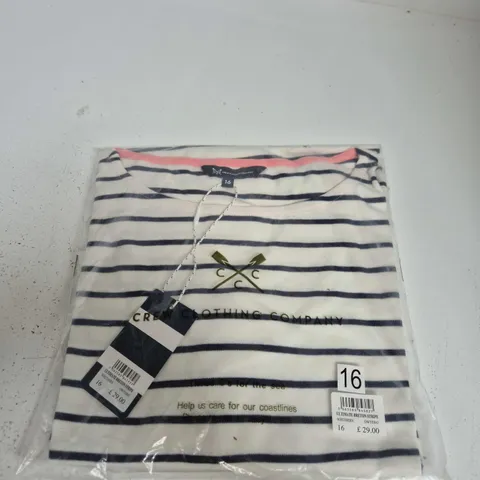 CREW CLOTHING COMPANY ULTIMATE BRETON STRIPE TOP – UK SIZE 16