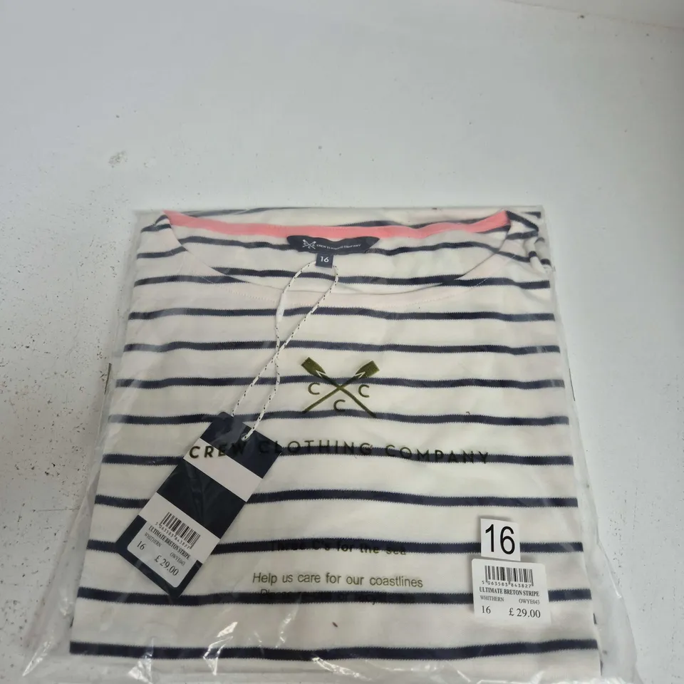 CREW CLOTHING COMPANY ULTIMATE BRETON STRIPE TOP – UK SIZE 16