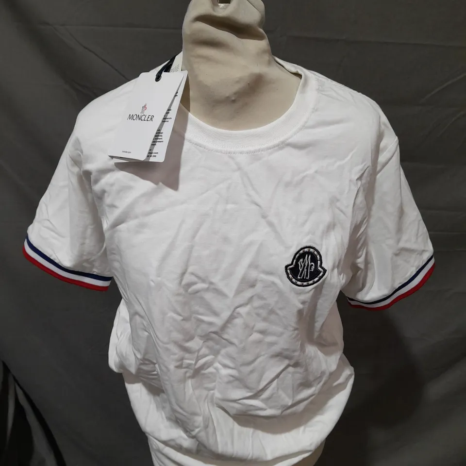 MONCLER WHITE CASUAL T-SHIRT - LARGE