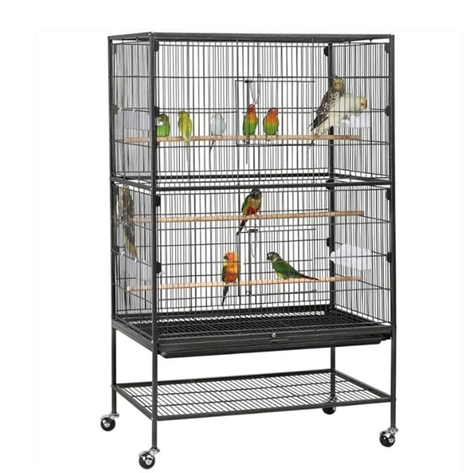 BOXED YAHEETECH 52" LARGE BIRD CAGE FOR PARAKEETS, COCKATIELS, CONURES, BLACK