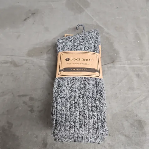 APPROXIMATELY 28 PAIRS OF SOCKSHOP MEN'S WOOL RIB BOOT SOCKS IN MULTI SIZE 6-11