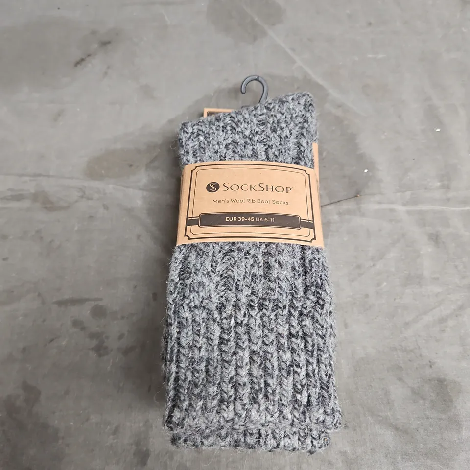 APPROXIMATELY 28 PAIRS OF SOCKSHOP MEN'S WOOL RIB BOOT SOCKS IN MULTI SIZE 6-11