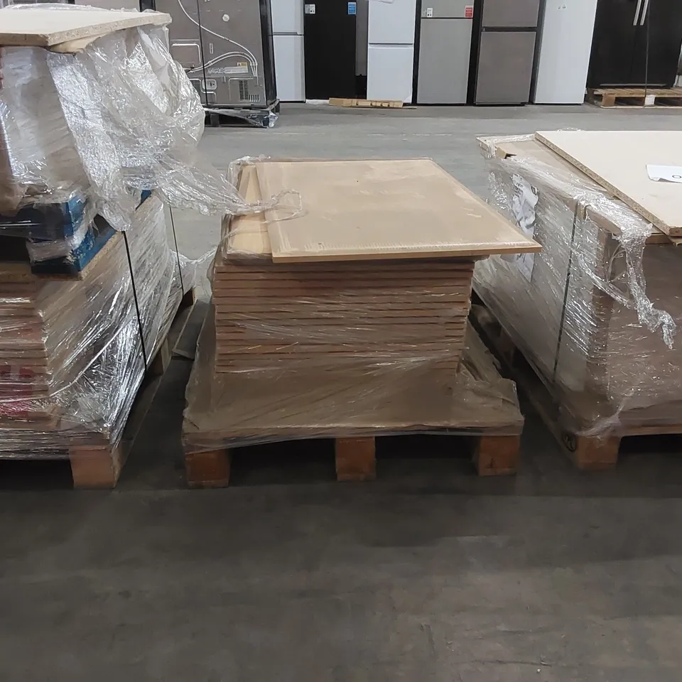 PALLET OF APPROXIMATELY 20 BRAND NEW KINNAIRD BEECH KITCHENS/BEDROOM REPLACEMENT CABINET DOOR/DRAWER/END PANELS IN ASSORTED SIZES TO INCLUDE;