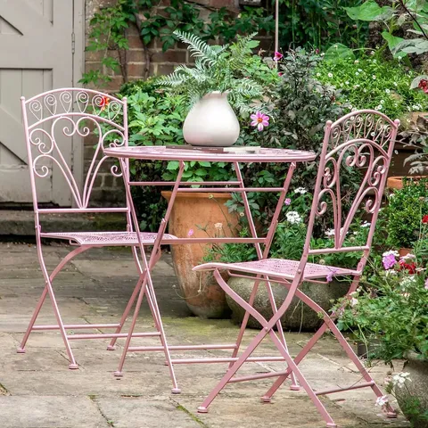 BOXED GALLERY DIRECT BRINDISI 2 SEATER BISTRO SET - CORAL (2 BOXES)