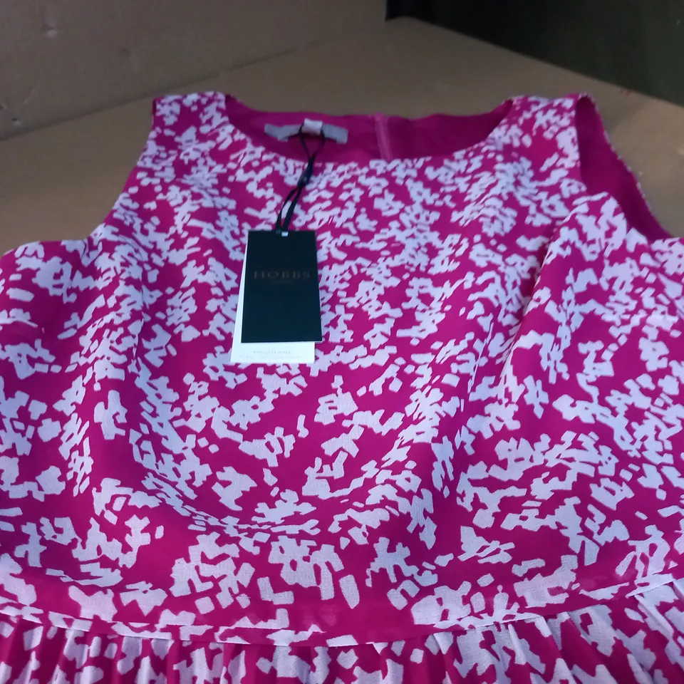HOBBS LONDON TALISA DRESS MAGENTA IVORY - UK 10