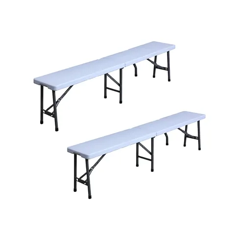 BOXED 6FT FOLDING BENCH SET WHITE 