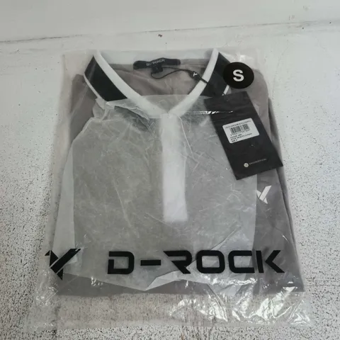 BAGGED D-ROCK MENS LONG SLEEVE POLO SHIRT IN GREY - SMALL